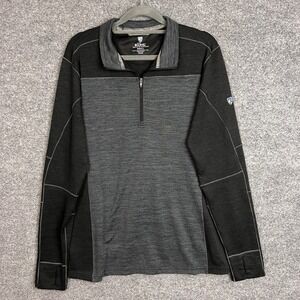 KUHL Mens Quarter Zip Pullover Shirt Long Sleeve Gray‎ Black Small